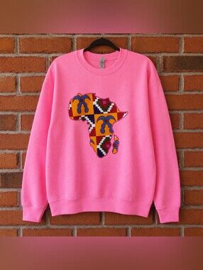 Pink Sweatshirt with African Map Design